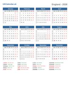 Calendar 2028