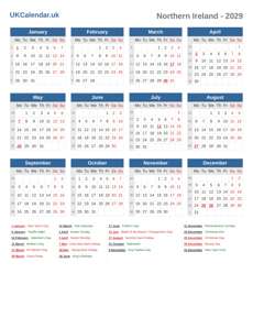 Calendar 2029