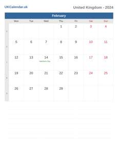 Calendar 2024 February