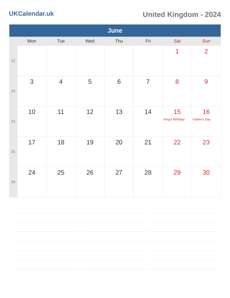 Calendar 2024 June