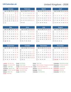 Calendar 2028
