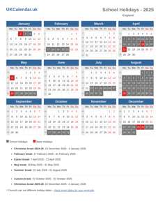 School Holidays 2025