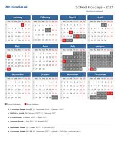 School Holidays 2027