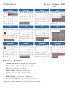 School Holidays 2025